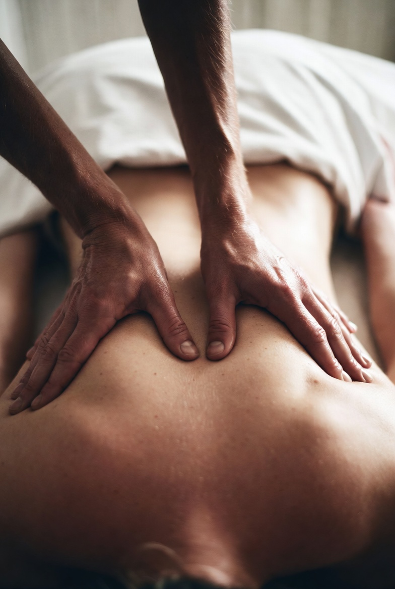 Detalle de técnica de liberación miofascial en sesión Pactiacalli